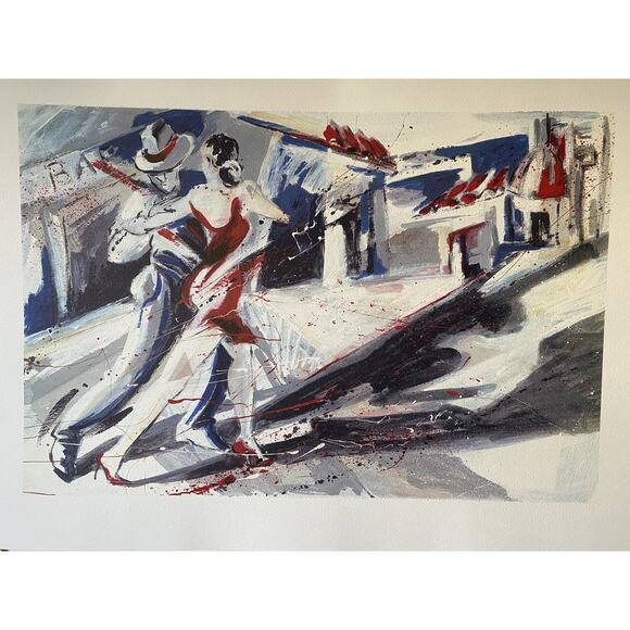 "Tango 02"  Genuine  Lithograph on  Fine Art Paper by Ana Maria Laurent - Picture 1 of 2